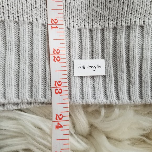 Simons | Abstract pattern oversized knit sweater gray S/P - Picture 8 of 10